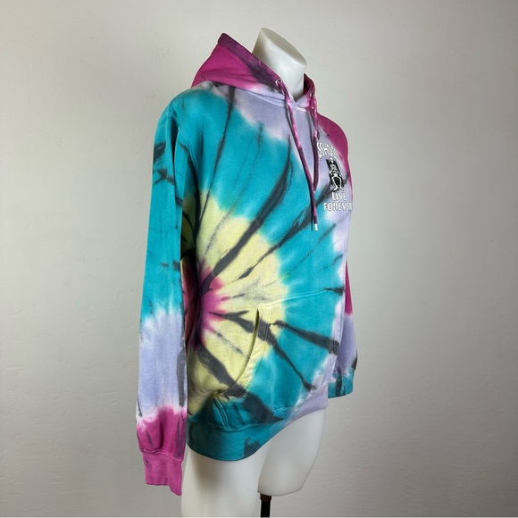 A$$holes Live Forever Men’s Tie-Dye Skeleton Graphic Hoodie - Picture 3 of 8